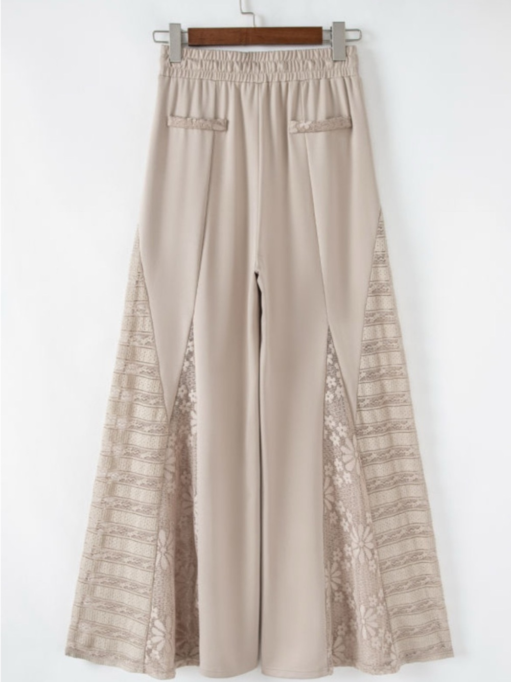 Wide-Leg Lace Insert Pants - Picture 10 of 14